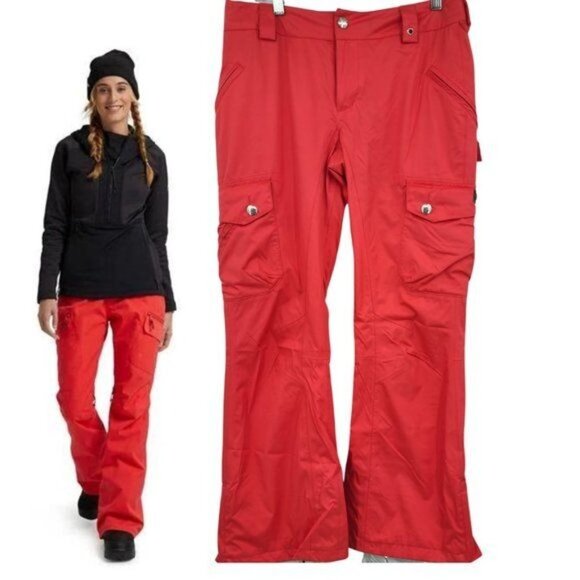 BURTON Dry Ride Ladies Lucky Snowboard Pants Cargo Hibiscus Pink